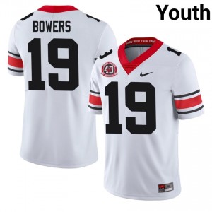 Brock Bowers #19 White Youth Sewn 1980 National Champions 40th Anniversary Jersey | Authentic UGA High School Football Gear 58104786