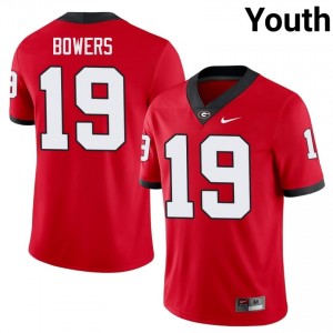 Brock Bowers #19 Red Youth Stitched Jersey | Licensed UGA Bulldogs College Football Gear 22926431