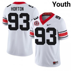 Carter Horton #93 White Youth Stitched 1980 National Champions 40th Anniversary Jersey | Officially Licensed Georgia Bulldogs High School Football Gear 44358714