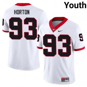 Georgia Bulldogs Carter Horton #93 White Youth NCAA Jersey | Stitched Football Uniform 59034626