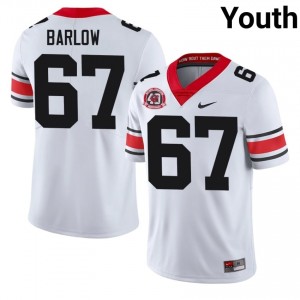 Clinton Barlow #67 White Youth Stitched 1980 National Champions 40th Anniversary Jersey | Authentic Georgia Bulldogs High School Football Gear 14929400