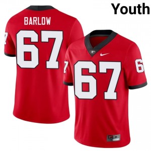 Clinton Barlow #67 Red Youth Stitched Jersey | Licensed Dawgs College Football Gear 81698993