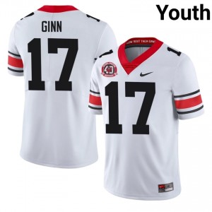 Colter Ginn #17 White Youth Embroidery 1980 National Champions 40th Anniversary Jersey | Fresh UGA Bulldogs High School Football Gear 26783964