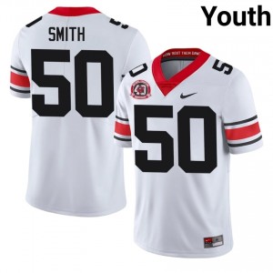 Cortez Smith #50 White Youth Embroidery 1980 National Champions 40th Anniversary Jersey | Licensed Georgia High School Football Gear 19389579