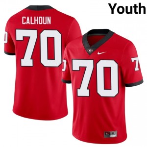 Daniel Calhoun #70 Red Youth Embroidery Jersey | Fresh Georgia Bulldogs College Football Gear 51141203