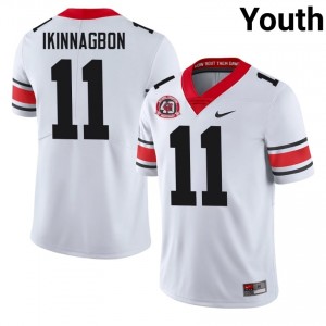 Darren Ikinnagbon #11 White Youth Embroidery 1980 National Champions 40th Anniversary Jersey | Iconic Georgia High School Football Gear 36509191