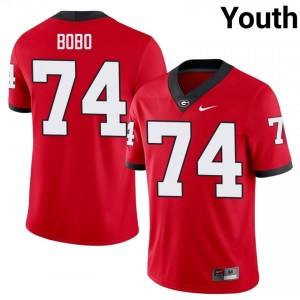 Drew Bobo #74 Red Youth Stitched Jersey | Elite Dawgs College Football Gear 30383248