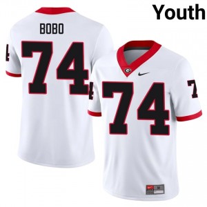 Georgia Bulldogs Drew Bobo #74 White Youth NCAA Jersey | Licensed Embroidery Football Uniform 83793758