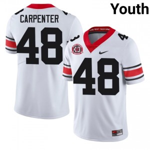 Duncan Carpenter #48 White Youth Stitched 1980 National Champions 40th Anniversary Jersey | Classic UGA Bulldogs High School Football Gear 57691670