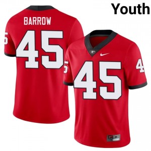 Eli Barrow #45 Red Youth Stitch Jersey | Moisture Wicking UGA College Football Gear 43773885