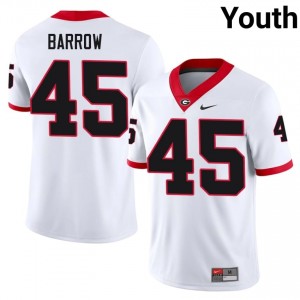 Georgia Eli Barrow #45 White Youth NCAA Jersey | Durable Embroidery Football Uniform 95881913