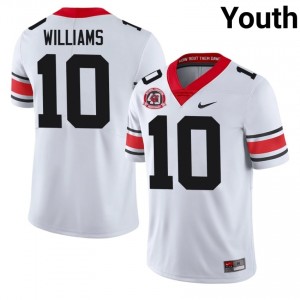 Elyiss Williams #10 White Youth Embroidery 1980 National Champions 40th Anniversary Jersey | Exclusive UGA Bulldogs High School Football Gear 94209805