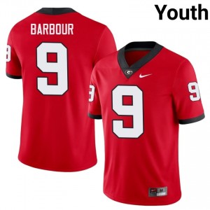 Ethan Barbour #9 Red Youth Stitch Jersey | Limited Georgia Bulldogs College Football Gear 64167111