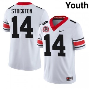 Gunner Stockton #14 White Youth Stitched 1980 National Champions 40th Anniversary Jersey | Genuine Georgia High School Football Gear 74747316
