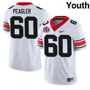 Henry Peagler #60 White Youth Sewn 1980 National Champions 40th Anniversary Jersey | Classic UGA Bulldogs High School Football Gear 55734482