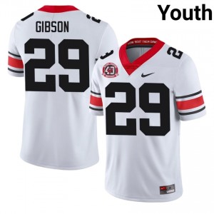 Isaiah Gibson #29 White Youth Stitched 1980 National Champions 40th Anniversary Jersey | Moisture Wicking UGA Bulldogs High School Football Gear 10970045