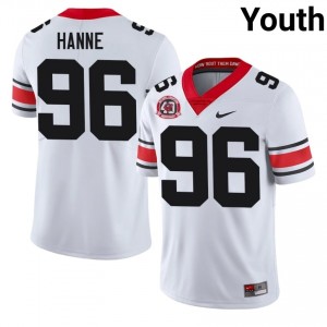 JJ Hanne #96 White Youth Stitched 1980 National Champions 40th Anniversary Jersey | Durable Georgia High School Football Gear 13876799