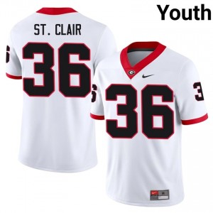 Georgia Jackson St. Clair #36 White Youth NCAA Jersey | Genuine Stitched Football Uniform 48771509