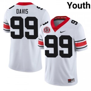 Jordan Davis #99 White Youth Sewn 1980 National Champions 40th Anniversary Jersey | Moisture Wicking Georgia High School Football Gear 32839506