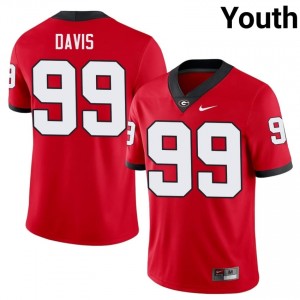 Jordan Davis #99 Red Youth Stitched Jersey | Exclusive Georgia Bulldogs College Football Gear 36954382