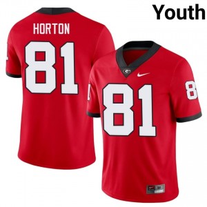 Josh Horton #81 Red Youth Stitched Jersey | Genuine Georgia Bulldogs College Football Gear 88601496