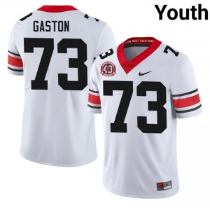 Juan Gaston #73 White Youth Stitched 1980 National Champions 40th Anniversary Jersey | Moisture Wicking Georgia High School Football Gear 56141051