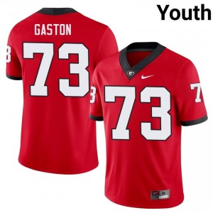 Juan Gaston #73 Red Youth Stitched Jersey | Exclusive Georgia Bulldogs College Football Gear 13167094