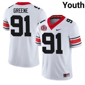 Justin Greene #91 White Youth Embroidery 1980 National Champions 40th Anniversary Jersey | Elite Thread UGA High School Football Gear 68025201