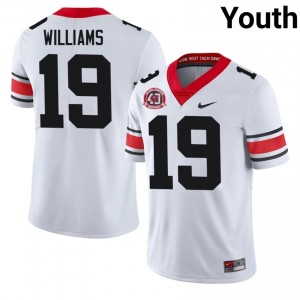 Justin Williams #19 White Youth Stitched 1980 National Champions 40th Anniversary Jersey | Fresh Georgia Bulldogs High School Football Gear 88307248