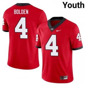 KJ Bolden #4 Red Youth Stitched Jersey | Elite Georgia Bulldogs College Football Gear 30651366