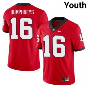 London Humphreys #16 Red Youth Sewn Jersey | Elite Thread Georgia Bulldogs College Football Gear 77667510