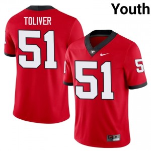 Malachi Toliver #51 Red Youth Stitched Jersey | Essential UGA Bulldogs College Football Gear 73834061
