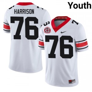 Marcus Harrison #76 White Youth Stitch 1980 National Champions 40th Anniversary Jersey | Gameday Georgia Bulldogs High School Football Gear 59671089