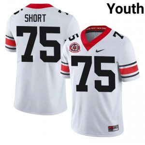 Mason Short #75 White Youth Stitched 1980 National Champions 40th Anniversary Jersey | Limited UGA High School Football Gear 64030803