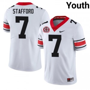 Matthew Stafford #7 White Youth Embroidery 1980 National Champions 40th Anniversary Jersey | Fresh Dawgs High School Football Gear 98965719
