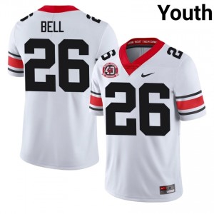 Micah Bell #26 White Youth Embroidery 1980 National Champions 40th Anniversary Jersey | Dawgs High School Football Gear 43664618