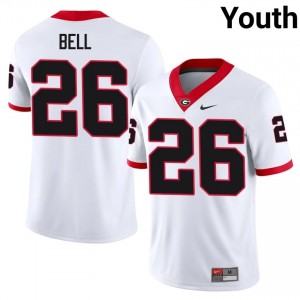 UGA Micah Bell #26 White Youth NCAA Jersey | Iconic Stitched Football Uniform 10605745