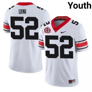 Michael Uini #52 White Youth Embroidery 1980 National Champions 40th Anniversary Jersey | Iconic Georgia Bulldogs High School Football Gear 62754961