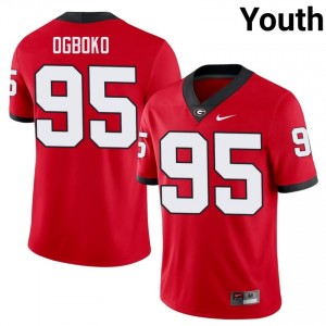 Nnamdi Ogboko #95 Red Youth Sewn Jersey | Durable Dawgs College Football Gear 63963350