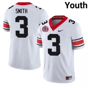 Roquan Smith #3 White Youth Embroidery 1980 National Champions 40th Anniversary Jersey | UGA High School Football Gear 71784401