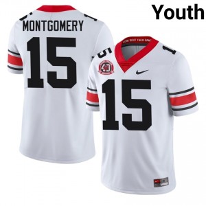 Ryan Montgomery #15 White Youth Embroidery 1980 National Champions 40th Anniversary Jersey | Exclusive UGA Bulldogs High School Football Gear 61750503