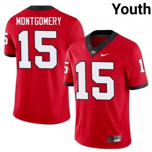 Ryan Montgomery #15 Red Youth Embroidery Jersey | Authentic Georgia Bulldogs College Football Gear 62181118