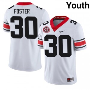 Terrell Foster #30 White Youth Stitch 1980 National Champions 40th Anniversary Jersey | Licensed UGA Bulldogs High School Football Gear 30483188