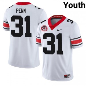 Wade Penn #31 White Youth Stitched 1980 National Champions 40th Anniversary Jersey | Elite Thread UGA Bulldogs High School Football Gear 82667332