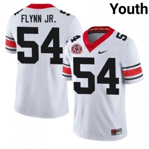 Waltclaire Flynn Jr. #54 White Youth Embroidery 1980 National Champions 40th Anniversary Jersey | UGA High School Football Gear 57573323