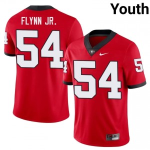 Waltclaire Flynn Jr. #54 Red Youth Stitch Jersey | Durable UGA Bulldogs College Football Gear 15039310
