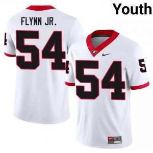 Georgia Bulldogs Waltclaire Flynn Jr. #54 White Youth NCAA Jersey | Iconic Embroidery Football Uniform 29690898