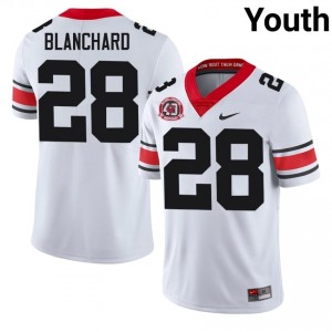 Walter Blanchard #28 White Youth Stitched 1980 National Champions 40th Anniversary Jersey | Pro-Grade UGA Bulldogs High School Football Gear 44420817