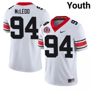 Xzavier McLeod #94 White Youth Embroidery 1980 National Champions 40th Anniversary Jersey | Genuine UGA Bulldogs High School Football Gear 29297004