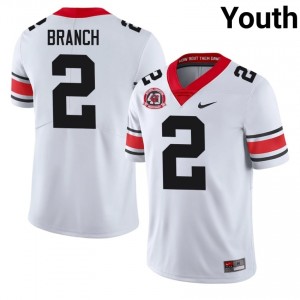 Zion Branch #2 White Youth Stitched 1980 National Champions 40th Anniversary Jersey | Gameday UGA Bulldogs High School Football Gear 28476164
